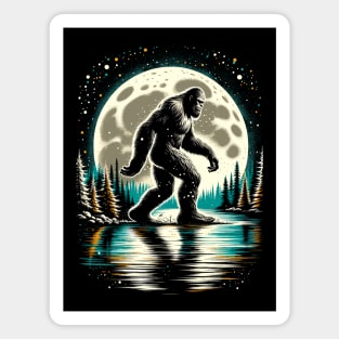 Moon Bigfoot Sasquatch Cool Bigfoot Magnet